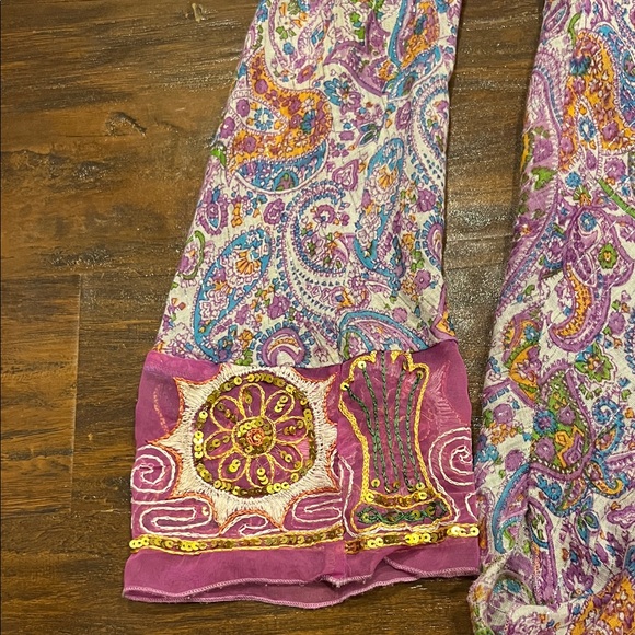 Made in Nepal 100% Cotton Colorful Paisley Short Kurta Tunic Size L/XL - Picture 5 of 11
